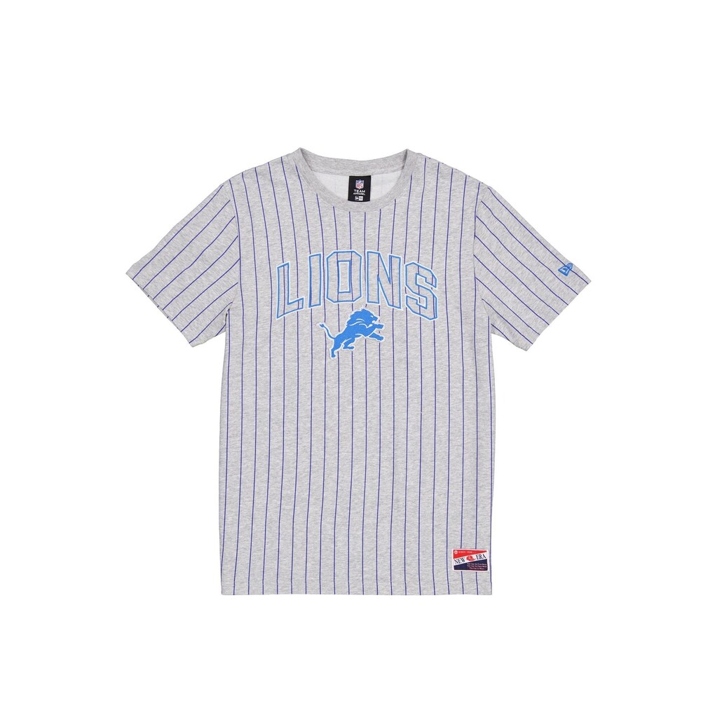 New Era Detroit Lions Throwback Gray Pinstripe T-Shirt - Size S